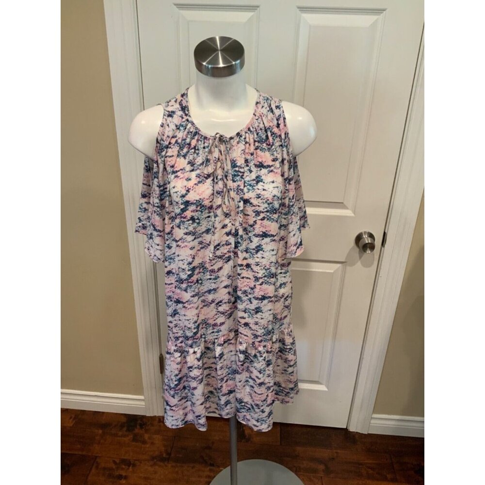 Amanda Uprichard Pink Purple Snakeskin Cold Shoulder Shift Dress Size M NWT!